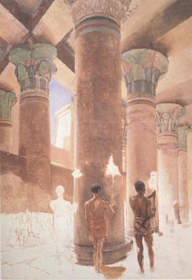 Alma-Tadema, Sir Lawrence Cleopatra at the Temple of Isis at Philae (mk23) oil painting picture
